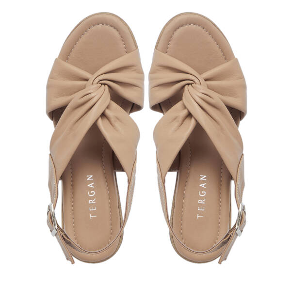 Bej Hakiki Deri Kadın Topuklu Ayakkabı - K26Y1SN68523-A25 - 5