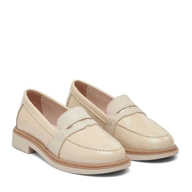 Bej Hakiki Rugan Deri Kadın Loafer - K26I1AY68415-A54 - 2
