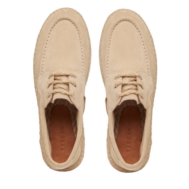 Bej Hakiki Süet Deri Erkek Espadril - E26I1AY57624-B79 - 5