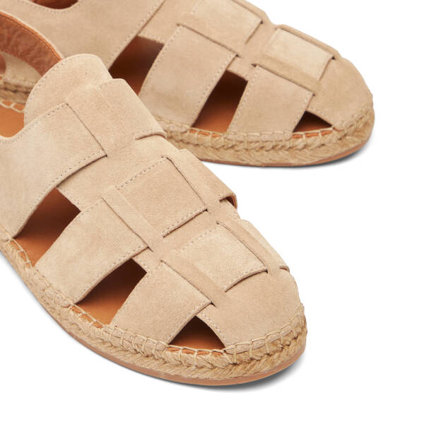 Bej Hakiki Süet Deri Erkek Espadril - E26Y1SN57626-B79 - 3