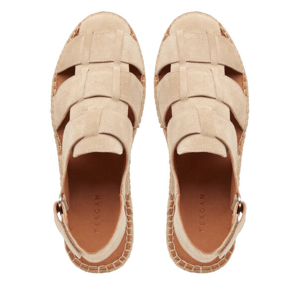 Bej Hakiki Süet Deri Erkek Espadril - E26Y1SN57626-B79 - 5