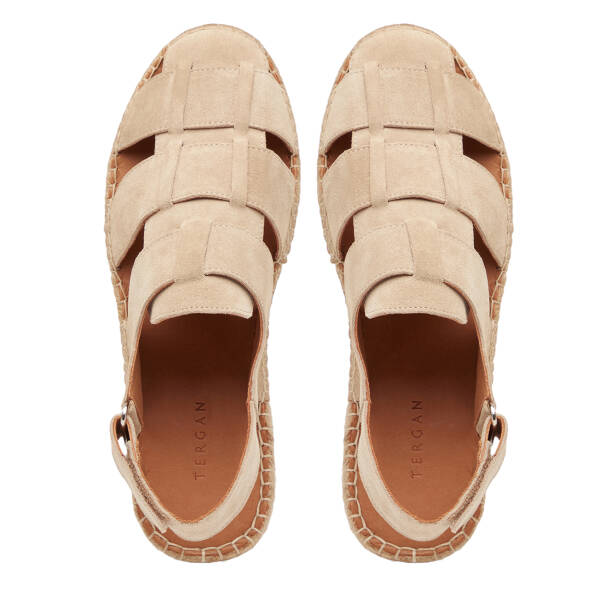 Bej Hakiki Süet Deri Erkek Espadril - E26Y1SN57626-B79 - 5