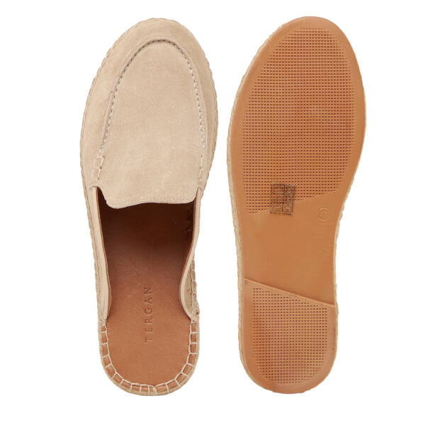 Bej Hakiki Süet Deri Erkek Espadril - E26Y1TR57623-B79 - Tergan