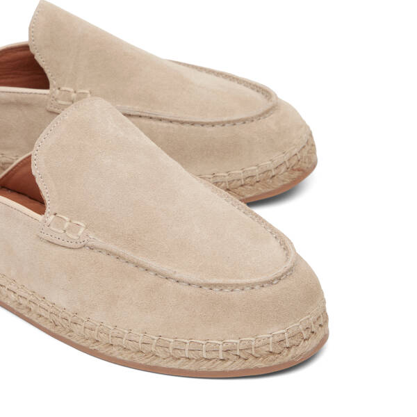 Bej Hakiki Süet Deri Erkek Espadril - E26Y1TR57623-B79 - 3