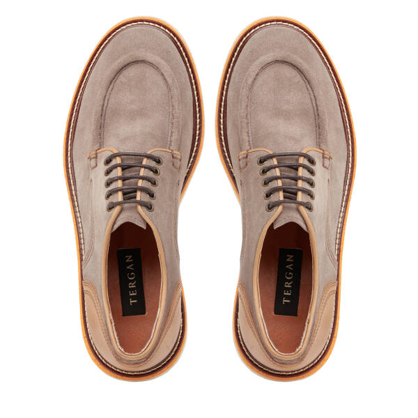 Bej Hakiki Süet Deri Erkek Klasik Ayakkabı - E25I1AY57194-T86 - 5