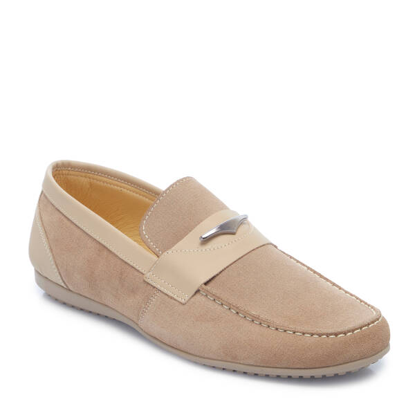 Bej Hakiki Süet Deri Erkek Loafer - E26I1AY57616-U5O - 1