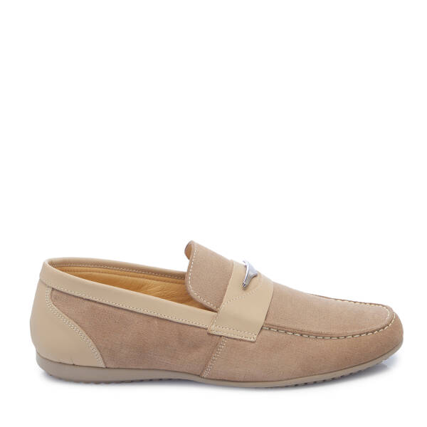 Bej Hakiki Süet Deri Erkek Loafer - E26I1AY57616-U5O - 3