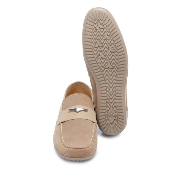 Bej Hakiki Süet Deri Erkek Loafer - E26I1AY57616-U5O - 4