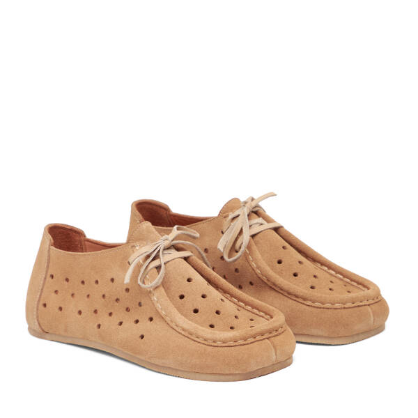 Bej Hakiki Süet Deri Kadın Casual Ayakkabı - K26I1AY68417-B79 - 2
