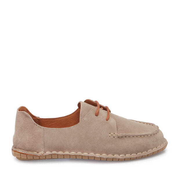 Bej Hakiki Süet Deri Kadın Loafer - K26I1AY68454-B79 - 3
