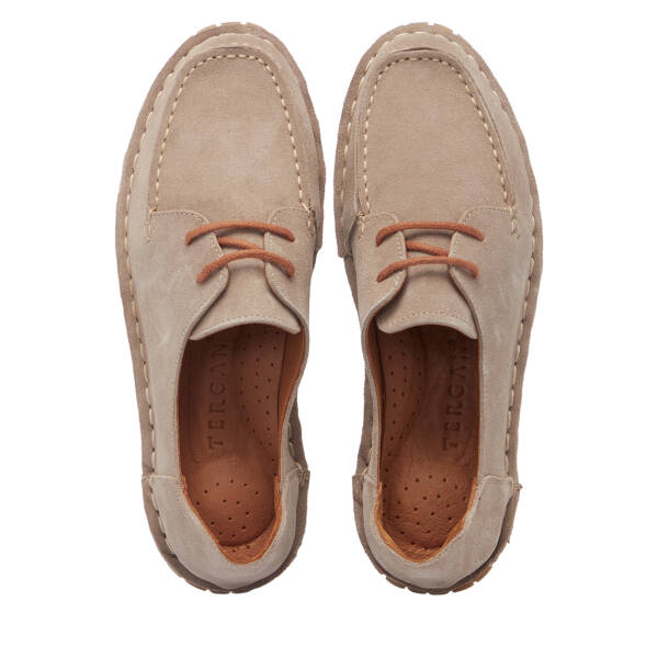 Bej Hakiki Süet Deri Kadın Loafer - K26I1AY68454-B79 - 5