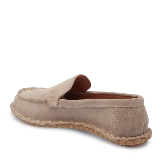 Bej Hakiki Süet Deri Kadın Loafer - K26I1AY68455-B79 - 2