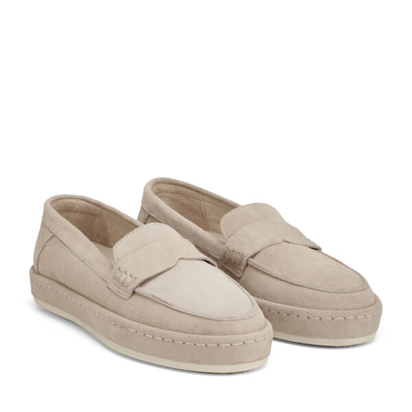 Bej Hakiki Süet Deri Kadın Loafer - K26I1AY68527-B79 - 2