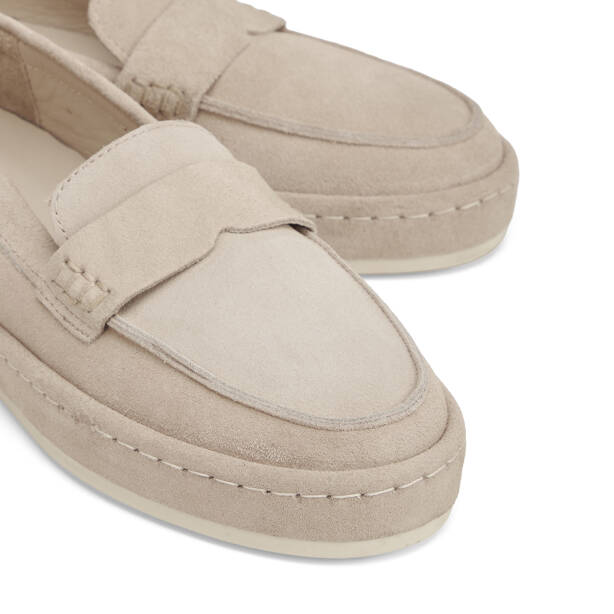 Bej Hakiki Süet Deri Kadın Loafer - K26I1AY68527-B79 - 3