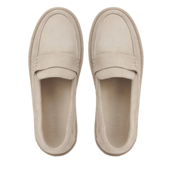 Bej Hakiki Süet Deri Kadın Loafer - K26I1AY68527-B79 - 5