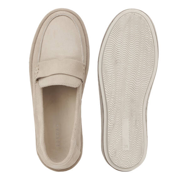 Bej Hakiki Süet Deri Kadın Loafer - K26I1AY68527-B79 - 6
