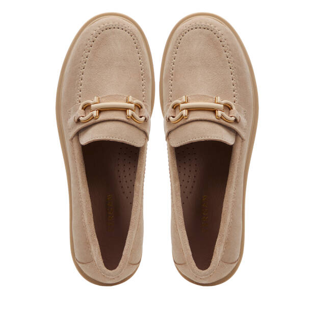 Bej Hakiki Süet Deri Kadın Makosen - K25I1AY68103-B79 - 5