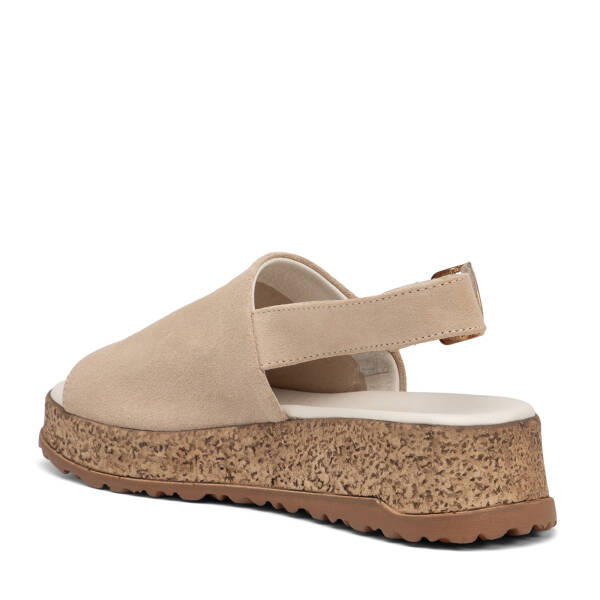 Bej Hakiki Süet Deri Kadın Sandalet - K26Y1SN68584-B79 - 4