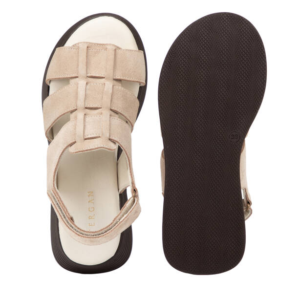 Bej Hakiki Süet Deri Kadın Sandalet - K26Y1SN68595-B79 - 6