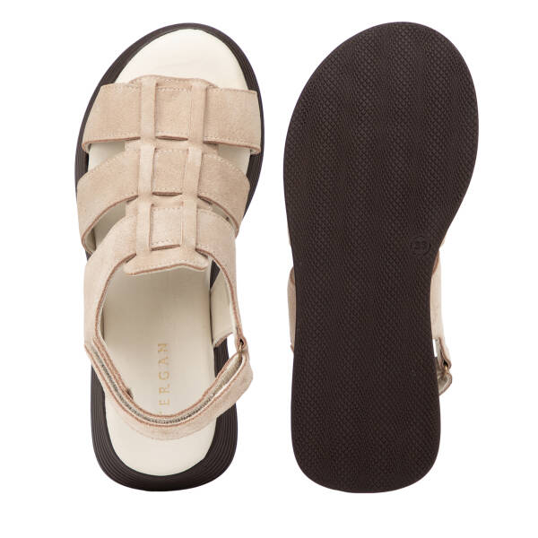 Bej Hakiki Süet Deri Kadın Sandalet - K26Y1SN68595-B79 - 6