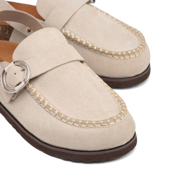 Bej Hakiki Süet Deri Kadın Sandalet - K26Y1SN68618-B79 - 3