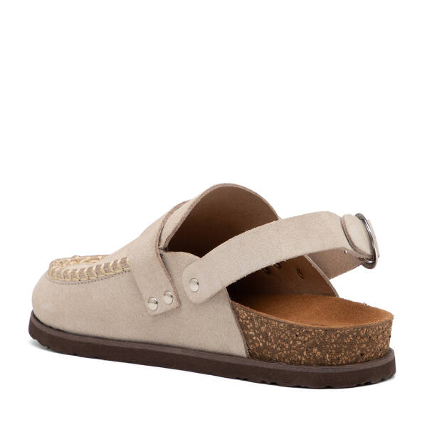 Bej Hakiki Süet Deri Kadın Sandalet - K26Y1SN68618-B79 - 4