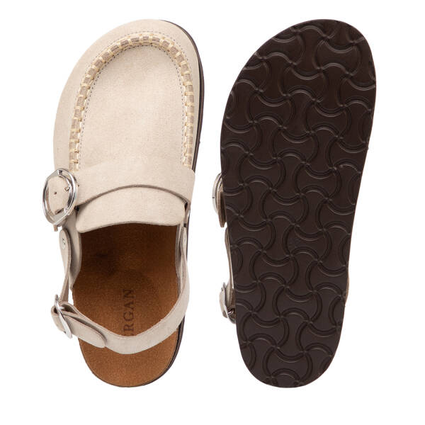 Bej Hakiki Süet Deri Kadın Sandalet - K26Y1SN68618-B79 - 6