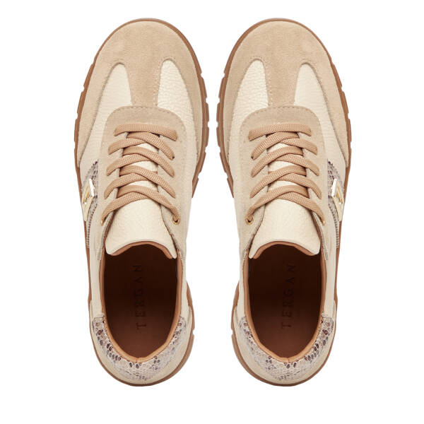 Bej Hakiki Süet Deri Kadın Sneaker - K26I1AY68406-D6P - 5