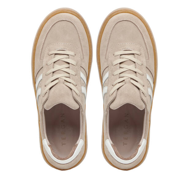 Bej Hakiki Süet Deri Kadın Sneaker - K26I1AY68421-B79 - 5