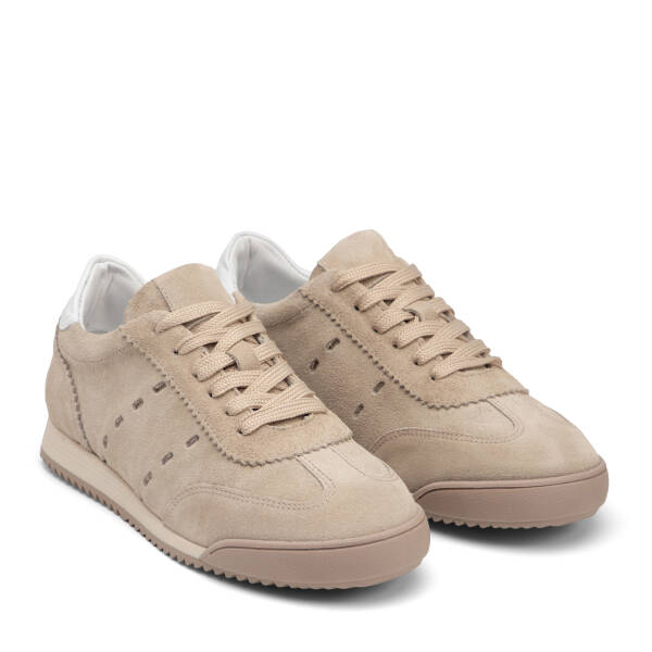 Bej Hakiki Süet Deri Kadın Sneaker - K26I1AY68530-B79 - 2