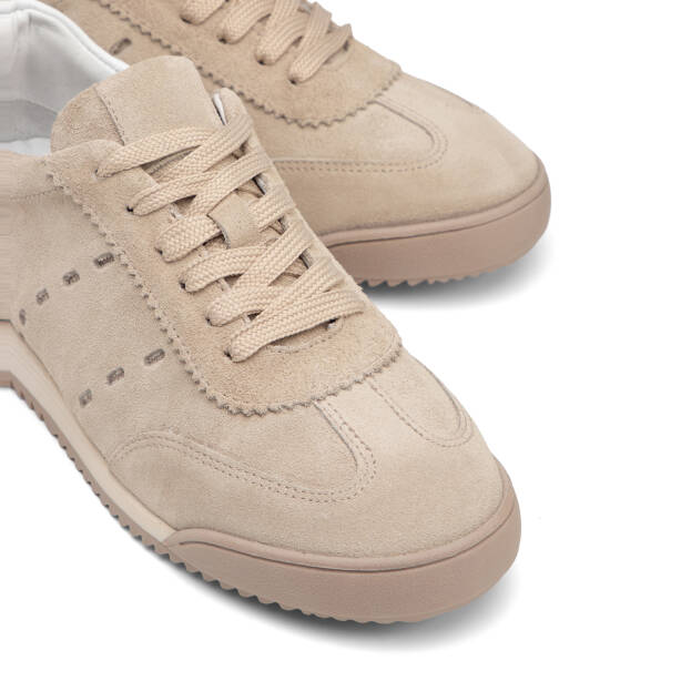 Bej Hakiki Süet Deri Kadın Sneaker - K26I1AY68530-B79 - 3