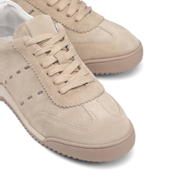 Bej Hakiki Süet Deri Kadın Sneaker - K26I1AY68530-B79 - 3