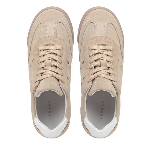 Bej Hakiki Süet Deri Kadın Sneaker - K26I1AY68530-B79 - 5