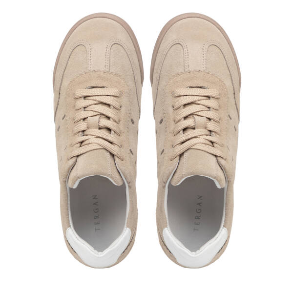 Bej Hakiki Süet Deri Kadın Sneaker - K26I1AY68530-B79 - 5