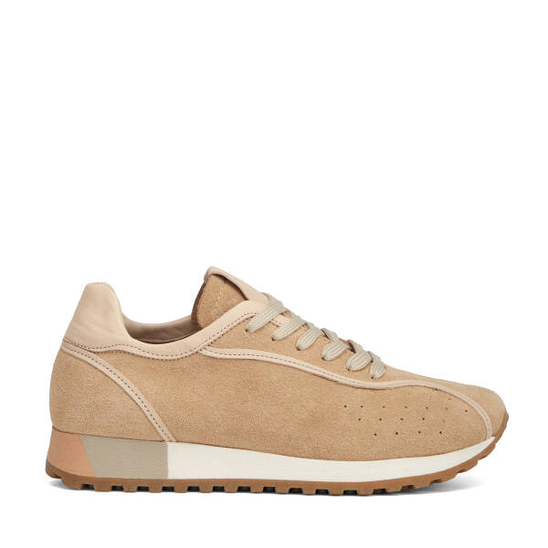 Bej Hakiki Süet Deri Kadın Sneaker - K26I1AY68648-B79 - 1