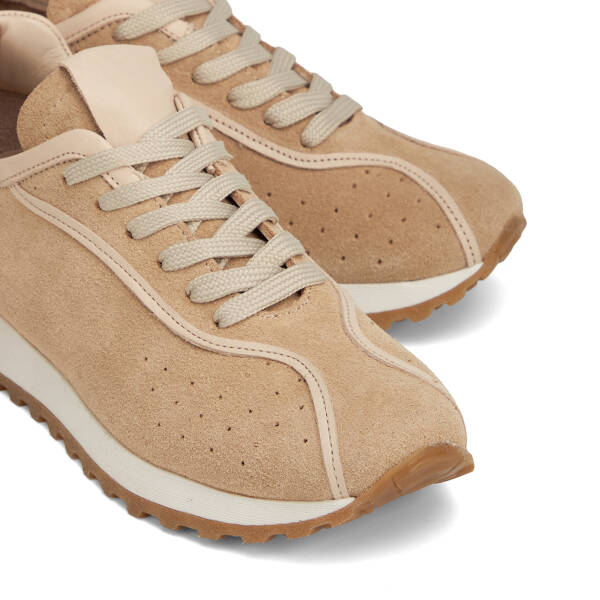 Bej Hakiki Süet Deri Kadın Sneaker - K26I1AY68648-B79 - 3