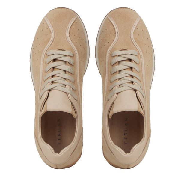 Bej Hakiki Süet Deri Kadın Sneaker - K26I1AY68648-B79 - 5