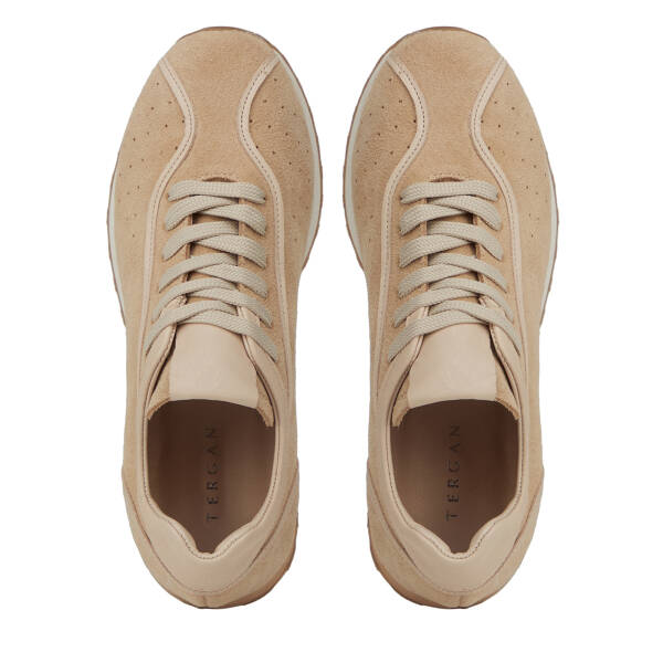 Bej Hakiki Süet Deri Kadın Sneaker - K26I1AY68648-B79 - 5