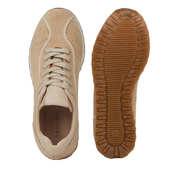 Bej Hakiki Süet Deri Kadın Sneaker - K26I1AY68648-B79 - 6