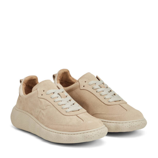 Bej Hakiki Süet Deri Kadın Sneaker - K26I1AY68701-B79 - 2