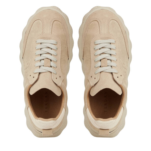Bej Hakiki Süet Deri Kadın Sneaker - K26I1AY68701-B79 - 5