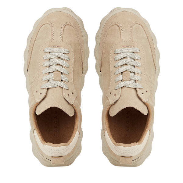 Bej Hakiki Süet Deri Kadın Sneaker - K26I1AY68701-B79 - 5