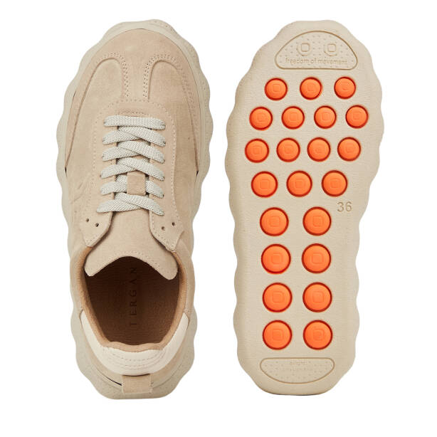 Bej Hakiki Süet Deri Kadın Sneaker - K26I1AY68701-B79 - 6