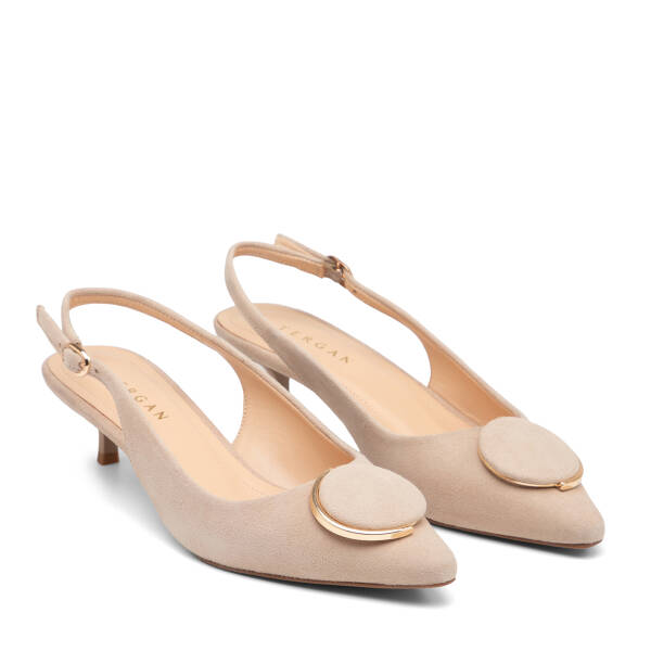 Bej Hakiki Süet Deri Kadın Stiletto - K26Y1AY68395-B79 - 2