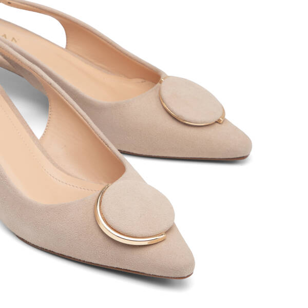 Bej Hakiki Süet Deri Kadın Stiletto - K26Y1AY68395-B79 - 3