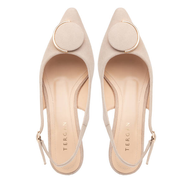 Bej Hakiki Süet Deri Kadın Stiletto - K26Y1AY68395-B79 - 5