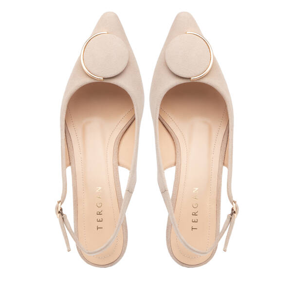 Bej Hakiki Süet Deri Kadın Stiletto - K26Y1AY68395-B79 - 5