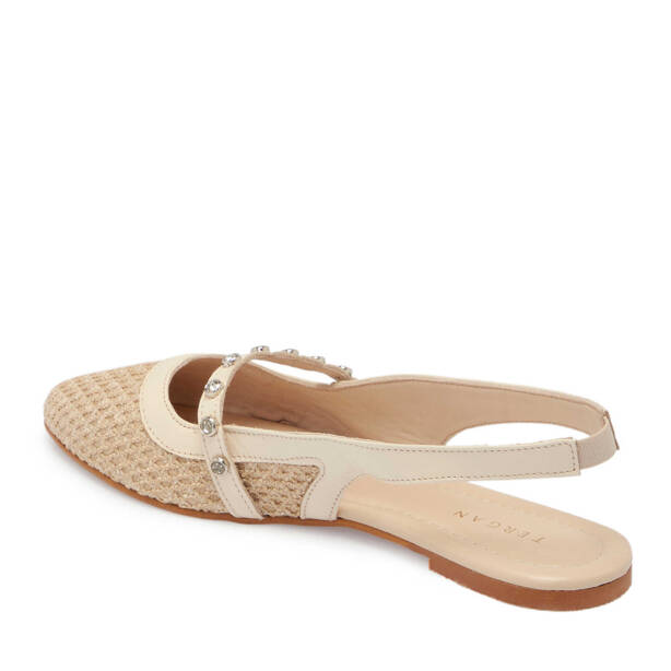 Bej Hasır - Deri Kadın Sandalet - K25Y1SN68075-A25 - 3