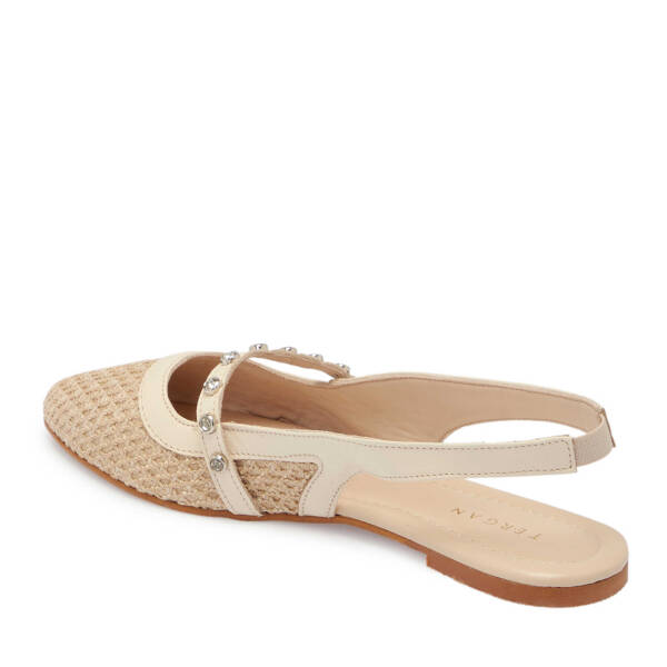 Bej Hasır - Deri Kadın Sandalet - K25Y1SN68075-A25 - 3