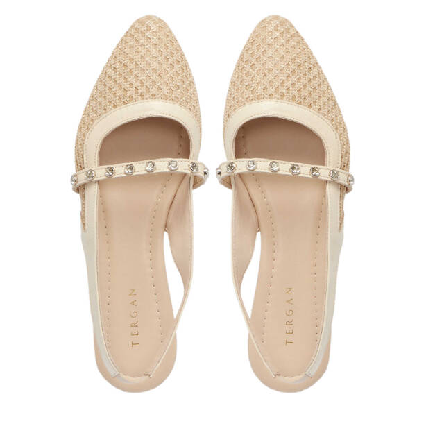 Bej Hasır - Deri Kadın Sandalet - K25Y1SN68075-A25 - 5